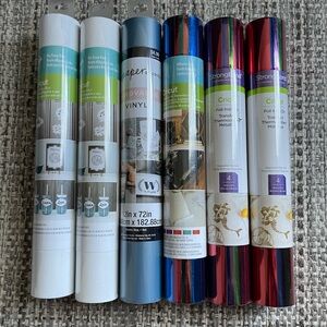 Cricut‎ NEW vinyl lot 6 foil dry erase paper adhesive craft iron on art design